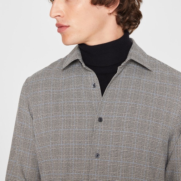 Plaid Refined Twill Shirt - New With Tags - NEVER WORN - Grey Multi - Picture 3 of 6